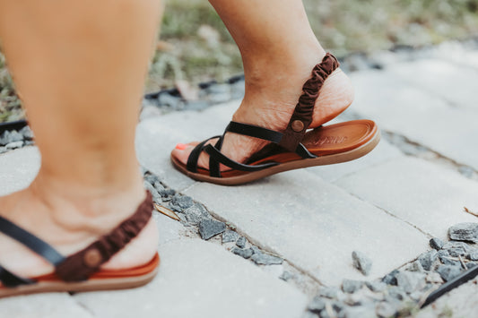 brown shoe backstrap, sandal, flip flop